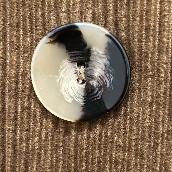 ZARA WOMAN long brown double-breasted corduroy coat (L) - Picture 3 of 9